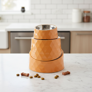 Özel Dayanıklı Çevre Dostu Elmas Şeklinde Eğimli Evcil Hayvan Mama Kabı, Boyun Korumalı, Dökülmez, İç Mekan Kullanımı İçin Melamin, Kediler ve Köpekler İçin - Product Image 2