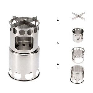 屋外機器304ステンレス鋼キャンプセットキャンプ調理器具キット薪ストーブバーナー付きアルミ鍋調理セット - Product Image 4