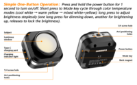 Lumière vidéo LED COB bicolore Medalight pour photographie et vidéographie, mini, rechargeable, 1200 mAh, CRI95, en silicone, portable