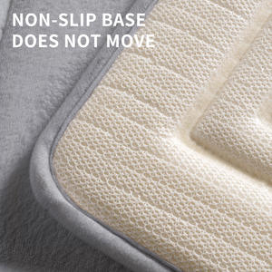 Alfombra de baño rectangular de algodón de alta densidad, gruesa, de color sólido, absorbente y antideslizante para baño, inodoro y entrada. - Product Image 4