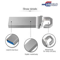 Flashdisk Memori 128GB Kustom dari Pabrik Stik Usb 3.0 16GB 32GB 64GB USB Flash Drive Logam Perak Tahan Air