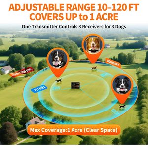 Sistema de Valla Inalámbrica para Perros Pethey 3 en 1, 2 Collares de Entrenamiento con Modos de Valla y Zona Prohibida para Perros - Product Image 3