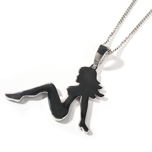 Hip Hop CZ Sex Lady pendentif collier 18K plaqué or Bling Bling fille pendentif cadeau femmes <span class=keywords><strong>homme</strong></span> rappeur <span class=keywords><strong>bijoux</strong></span> - Product Image 4