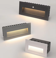 Lampe de marche LED étanche IP65, lampe d'escalier murale encastrée, lumière de voie extérieure anti-éblouissement en aluminium