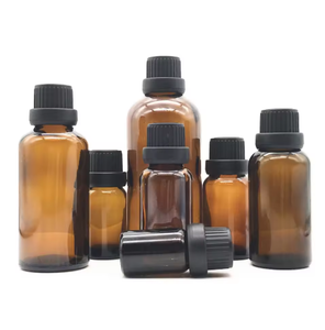 Amber Glass <b>Bottles</b> Cylinder Screw Cap Cosmetic Storage Container 5ml 10ml 15ml 20ml 30ml - Product Image 4