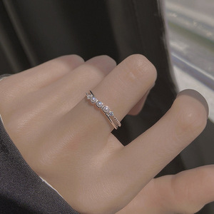 Pearl Cross Ring For Women Open Index Finger Light Luxury Jewelry Gift - Product Image 1