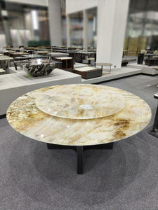 <span class=keywords><strong>Mesa</strong></span> <span class=keywords><strong>redonda</strong></span> doble Naturaleza <span class=keywords><strong>Mesa</strong></span> de piedra de lujo Muebles Pandora Comedor elegante Piedra de mármol Fabricante de muebles de piedra Premium - Product Image 3
