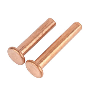 <span class=keywords><strong>Rivet</strong></span> à tête plate en cuivre massif, diamètre 4 mm, longueur 30 mm, pour utilisation dans les équipements électriques - Product Image 6