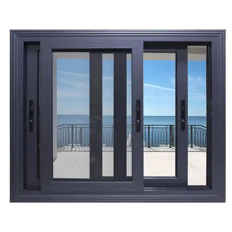 알루미늄 이중 유리 수평 슬라이딩 창 도어 및 창문 열 차단 에너지 효율적인 창문과 문