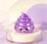 Jouet Squishy Caca Pailleté Non Toxique en TPR, Balle Anti-Stress à Remontée Lente, Cadeau Nouveauté Farce pour Enfants et Adultes