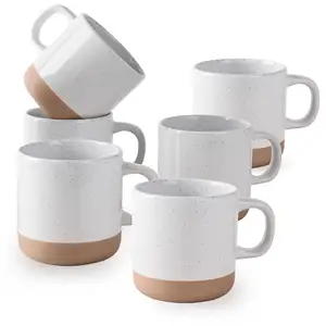 Tazze in ceramica macchiate da 12 once tazza da caffè per 6, tazze da tè con manico per caffè, tè, cacao, latte, casa e negozio di regali