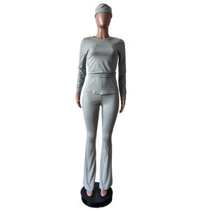 Viviblook ชุดใส่อยู่บ้าน2024 Z1212ST03พร้อมที่คาดศีรษะชุดเล่นโยคะแขนยาวและกางเกงบานชุดวอร์มชุดสองชิ้น - Product Image 2