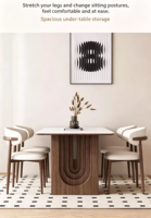 Nouvelle table à manger en frêne massif de style français vintage avec chaises de salle à manger rectangulaires de style vintage pour la maison