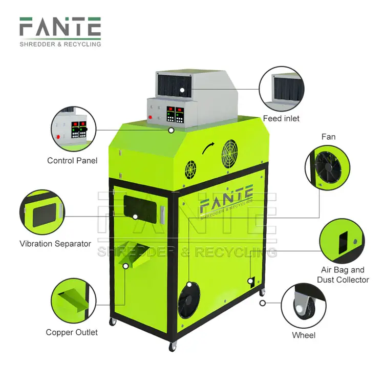Nhà máy cung cấp trực tiếp dây đồng granulator máy 50-200 kg/giờ Cáp máy tái chế trong kho