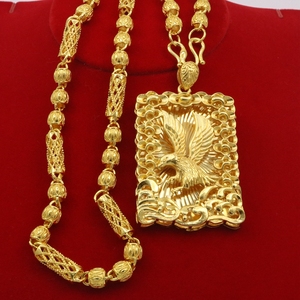 Collana con <span class=keywords><strong>Ciondolo</strong></span> a Forma di Animale Placcato Oro 24K, Catena Lucida Stile Punk Hip Hop per Uomo, Regalo per la Festa del Papà - Product Image 5