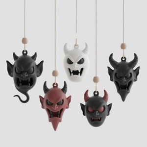 Service à thé gothique – Tasse et soucoupe Demon Hunter peintes à la main en 3D, vaisselle en céramique réutilisable et écologique, esthétique sombre personnalisée - Product Image 2