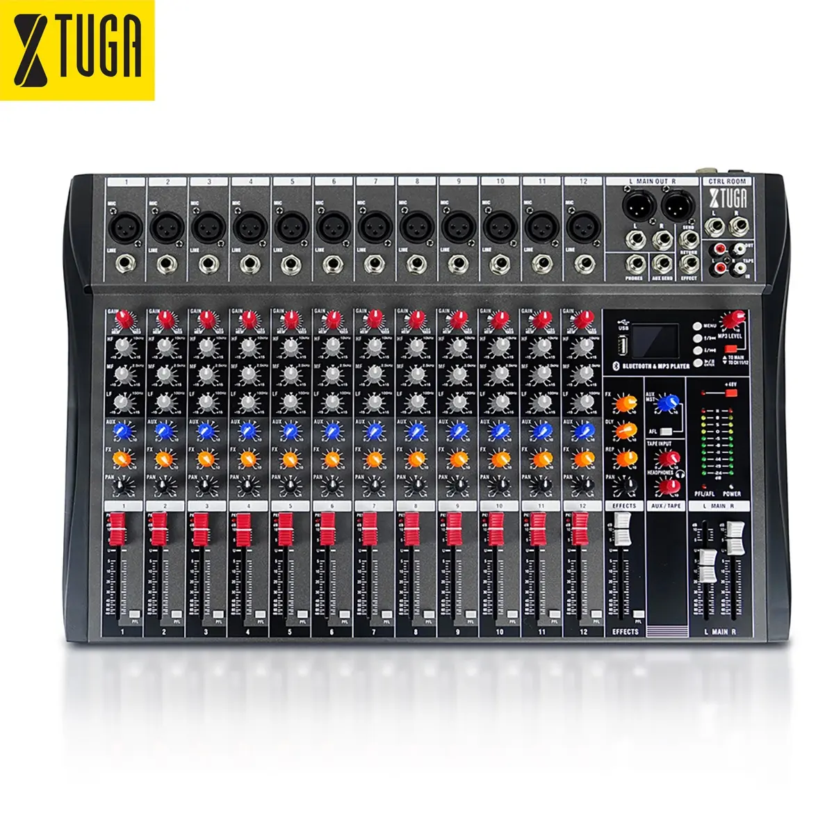 XTUGA CT120X Низкая цена Высокое качество Профессиональный 48 В Phan tom Power USB звук 12 каналов аудио микшер
