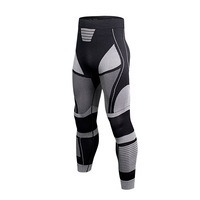 Leggings de compression tricotés 3D personnalisés avec logo pour hommes, soutien zonal OEM, collants de course sans couture, couche de base pour le ski