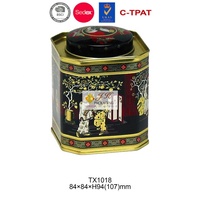 Boîte en fer blanc carrée vintage de qualité alimentaire JH Professional pour thé, café, promotion et souvenirs de voyage