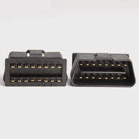 Conector OBD2 Macho de 16 Pines, Chapado en Oro y Níquel, Enchufe de Interfaz OBD Automotriz de 12V