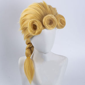 Pelucas de Cosplay Ainizi de 42 cm, Trenzas Rubias, Personaje de <span class=keywords><strong>Giorno</strong></span> <span class=keywords><strong>Giovanna</strong></span>, de JoJo's Bizarre Adventure - Product Image 3