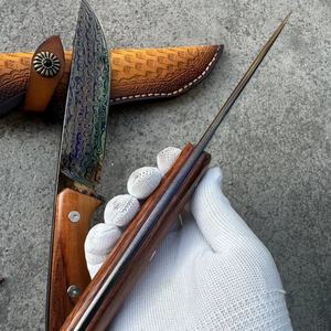 "Customizable <b>Walker</b> Tactical Knife with Stainless Steel Fixed Blade G10 Handle Scabbard OEM Support (<b>Wood</b> Handle)" - Product Image 5