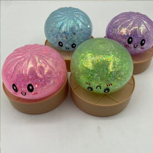 Juguete antiestrés de goma con luz LED, diseño de bollo de vapor, el más vendido transfronterizo; Juguete grande de descompresión con cuentas saltarinas. - Product Image 5