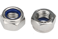 Cincin putih/cincin biru nilon penguncian otomatis mur nilon masukkan kunci DIN 985 baja tahan karat baut mur dan karbon segi enam pengambil 035