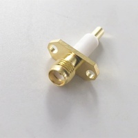 Connecteur coaxial RF audio 50 Ohms en laiton plaqué or pour prise femelle à bride 2 trous, avec isolation étendue de 10 mm pour connexions filaires sur PCB