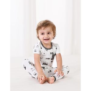 Pijamas para niños pequeños BambooBud, conjunto de 2 piezas estampado, camiseta de manga corta y pantalones, ropa de dormir ligera y transpirable para niños y niñas de 2 a 8 años - Product Image 4