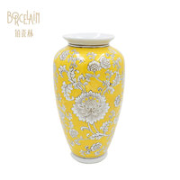 Vase à fleurs en céramique Chinoiserie en porcelaine antique Taille personnalisée Vase de table traditionnel peint à la main pour décoration intérieure