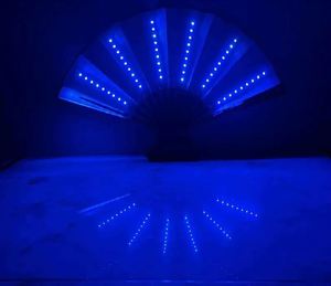 Ventilador Plegable LED Portátil a Pilas con Luz, Accesorios Luminosos para Espectáculos Nocturnos, Discotecas, Arte Popular, Manualidades, Publicidad DIY - Product Image 3