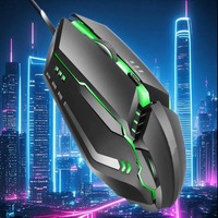 Mouse Gaming Berkabel 1.4M Grosir, Lampu RGB Berpendar 800-1200 DPI Dapat Diatur Ergonomis USB Optik untuk Gaming & Kantor