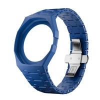 Reloj de Bolsillo Mecánico Multifunción con Caja de Biocerámica Azul, Correa Rosa, Estilo Juvenil, Fácil de Cambiar, Muy Popular