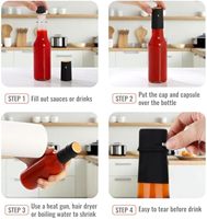 Bouteille en verre vide ronde de 5 oz pour sauce piquante, avec bouchon à vis, couleurs personnalisées, sérigraphiée, pour vinaigrette, sauce tomate, ketchup