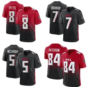 Wholesale Men Youth Women #18 Kirk Cousins 7 Robinson 5 Drake London Black Embroidery Football Jersey