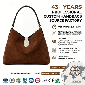 Sac Hobo Souple en Daim Marron Châtain avec Poignée Bicolore Noire Personnalisée et Bandoulière Crème – Sac à Bandoulière Femme OEM Personnalisé - Product Image 1