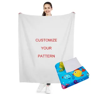 Wholesale Digital Print Free Sample Super Soft Polyester Blanket 3D Custom Photo White Blanket Flannel Fleece Throw