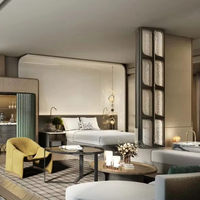 Ensemble de meubles de chambre d'hôtel professionnels, ensemble complet, lit king size avec tête de lit, décoration d'hôtel de luxe