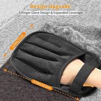 Nouveauté : Gants électrostatiques améliorés à cinq doigts en nylon pour l'élimination des poils d'animaux, avec brosse bidirectionnelle pour le toilettage réutilisable des animaux