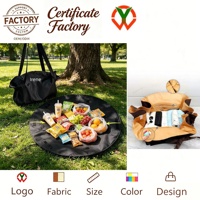 Sac fourre-tout multifonctionnel en nylon, sac à bandoulière extensible en tapis de pique-nique, léger, grande capacité, pour le camping, le pique-nique et le quotidien