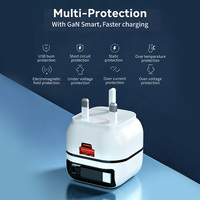 Pengisi Daya Cepat PD 65W Kabel Retractable - Pengisi Daya Perjalanan GaN Ringkas Port USB untuk Laptop Kamera Earphone Ponsel Jam Tangan Pintar