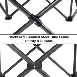 كرسي تخييم مريح كبير الحجم قابل للطي ومبطن من قماش أكسفورد مع حامل أكواب ودعم شديد التحمل، كراسي للحدائق والشاطئ للبالغين - Product Image 5