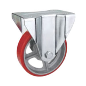 Roues industrielles de haute qualité avec roulement à billes, frein pivotant, bande de roulement en PU et moyeu en fonte, protections de filetage - Vente flash - Product Image 3