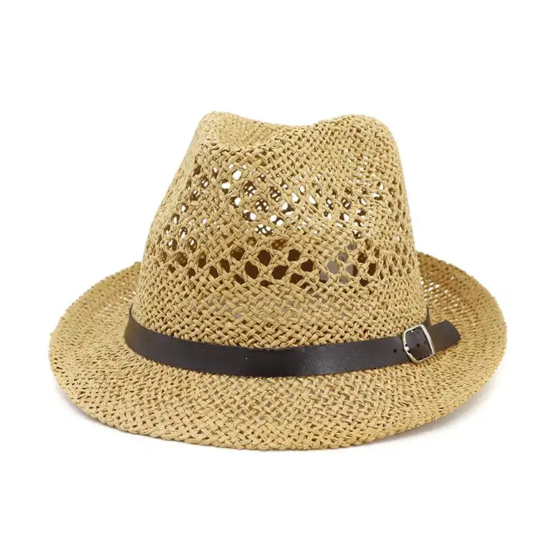 Verano unisex sombrero de sol vacaciones Panamá hombres de paja de ala ancha playa sombreros