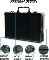 Boîte de rangement pour montres à 15 emplacements, boîte de rangement pour montres en aluminium, boîte de voyage rigide pour montres, étui rembourré pour l'affichage et l'organisation des montres