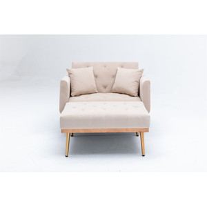 COOLMORE-silla moderna con marco de madera para sala de estar, Sillón relajante de terciopelo con estilo de ocio - Product Image 6