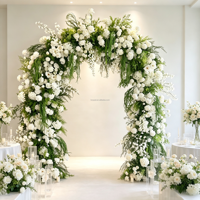 Ensemble d'arches florales pastorales style Monet, fleurs artificielles en soie pour décoration de toile de fond de photographie de mariages et événements en extérieur