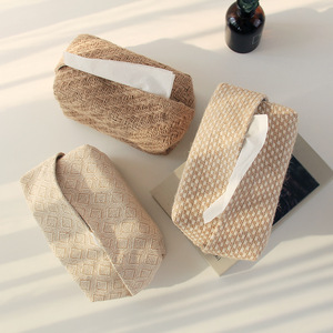 Estilo japonês Simples Natural Juta Tecido Caixa Nova Bolsa de Guardanapo Dispenser Titular para Sala de Estar Do Carro Mesa de Jantar... - Product Image 3