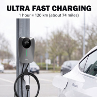 Nuevo Cargador de Pared para Vehículos Eléctricos de 7kW 32A Tipo 2 de 5m con Pantalla de 4.3 Pulgadas, Tarjeta de Proximidad, Control por Aplicación Tuya, IP65, Carcasa Ignífuga ABS UL94V-0